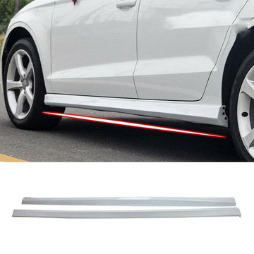 Side Skirts For 2013-2019 Audi A3 Sedan 4 Door Bottom Side Extension Lips Glacier White
